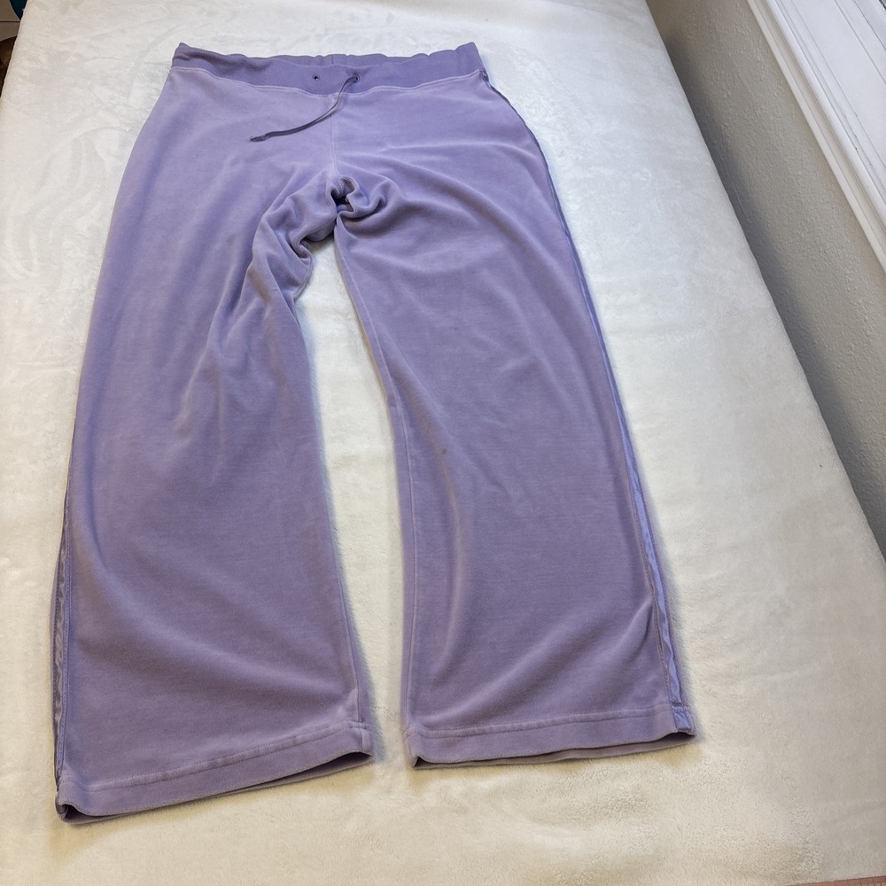 Vintage SB Active Medium Velour Track Pants Purple With Purple Trim
